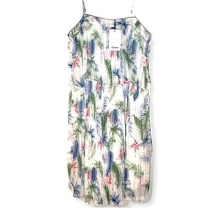 NWT Chiffon w/ bust overlay dress floral Sz Large